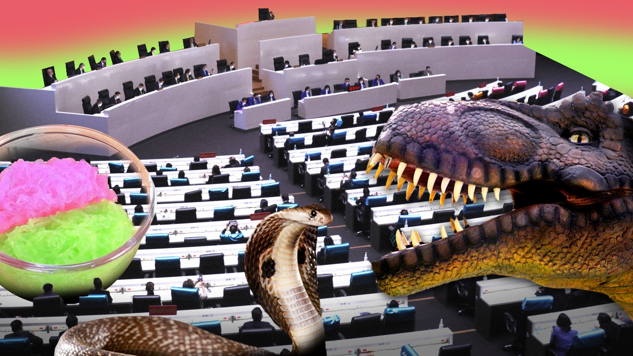 ศัพท์การเมืองไทยๆ สารพัดสัตว์ งูเห่า ไดโนเสาร์ แมลงสาบ ตบของหวานด้วยซาหริ่ม