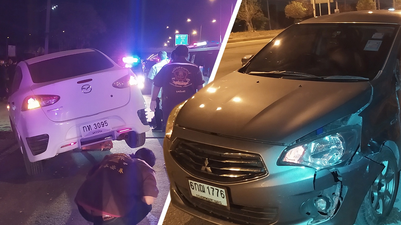 หนุ่มข้ามถนน ถูกเก๋งชนกลิ้ง รถหลังชน-เหยียบซ้ำ ตายสยองคาที่