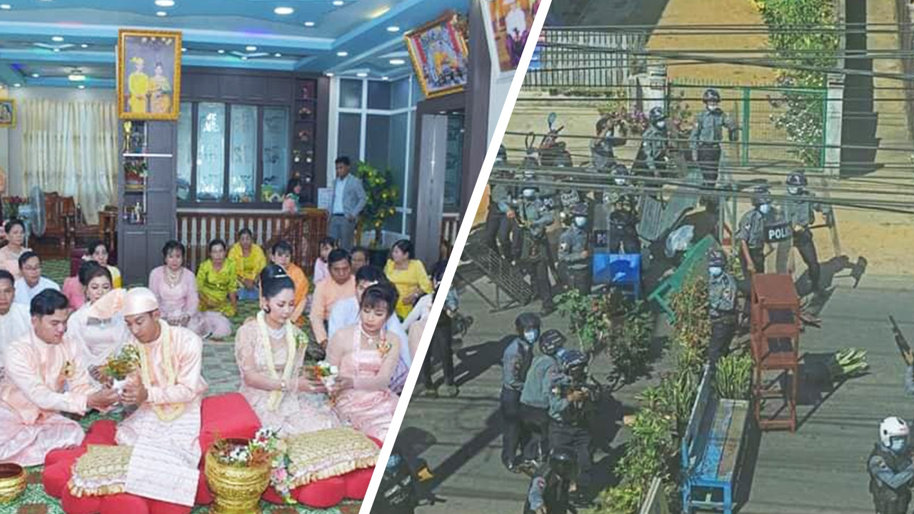 บรรยากาศหน้าบ้านเจ้าสาว