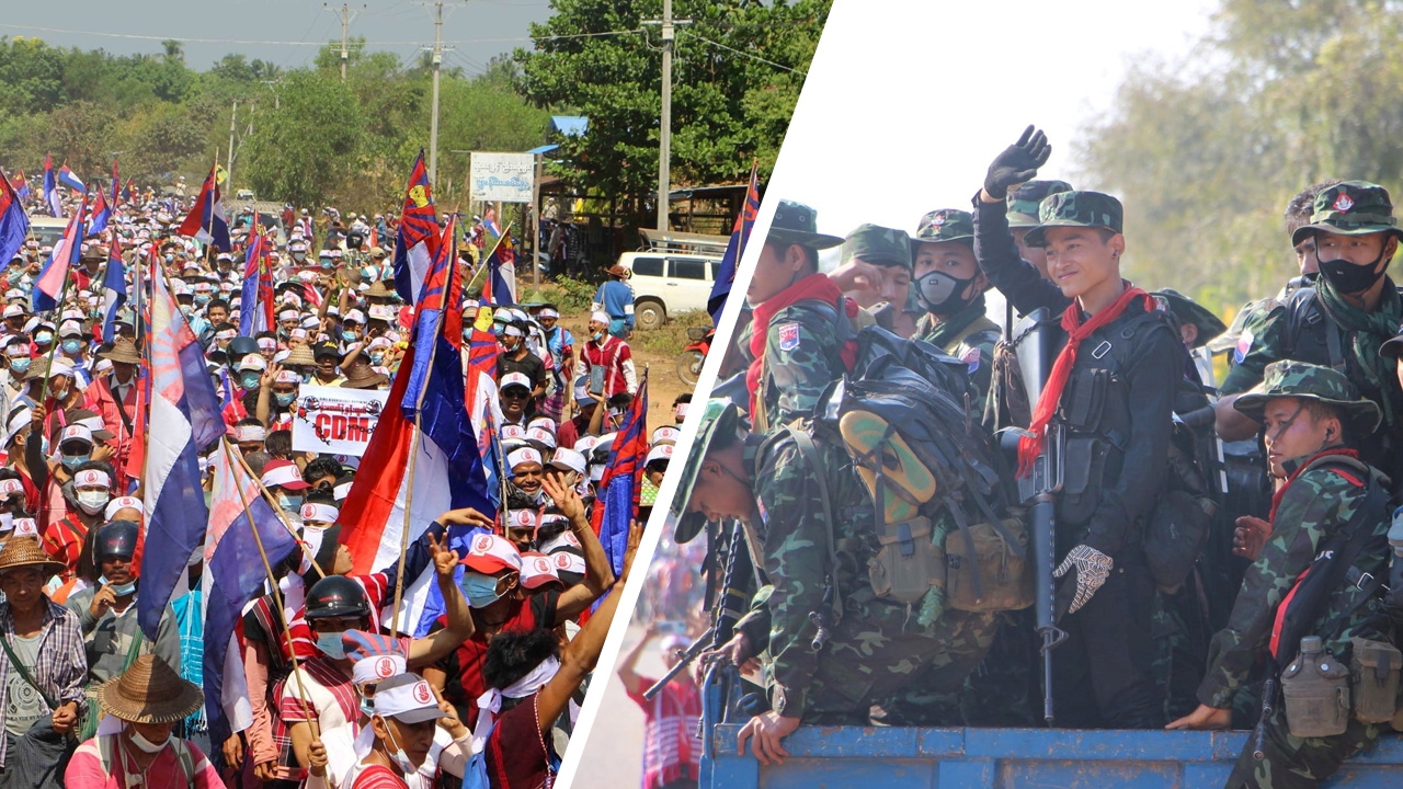 กองกำลังกะเหรี่ยง KNU ร่วมต้านรัฐประหารในพม่า ตร.โหดยิงผู้ชุมนุมดับอีก 2 