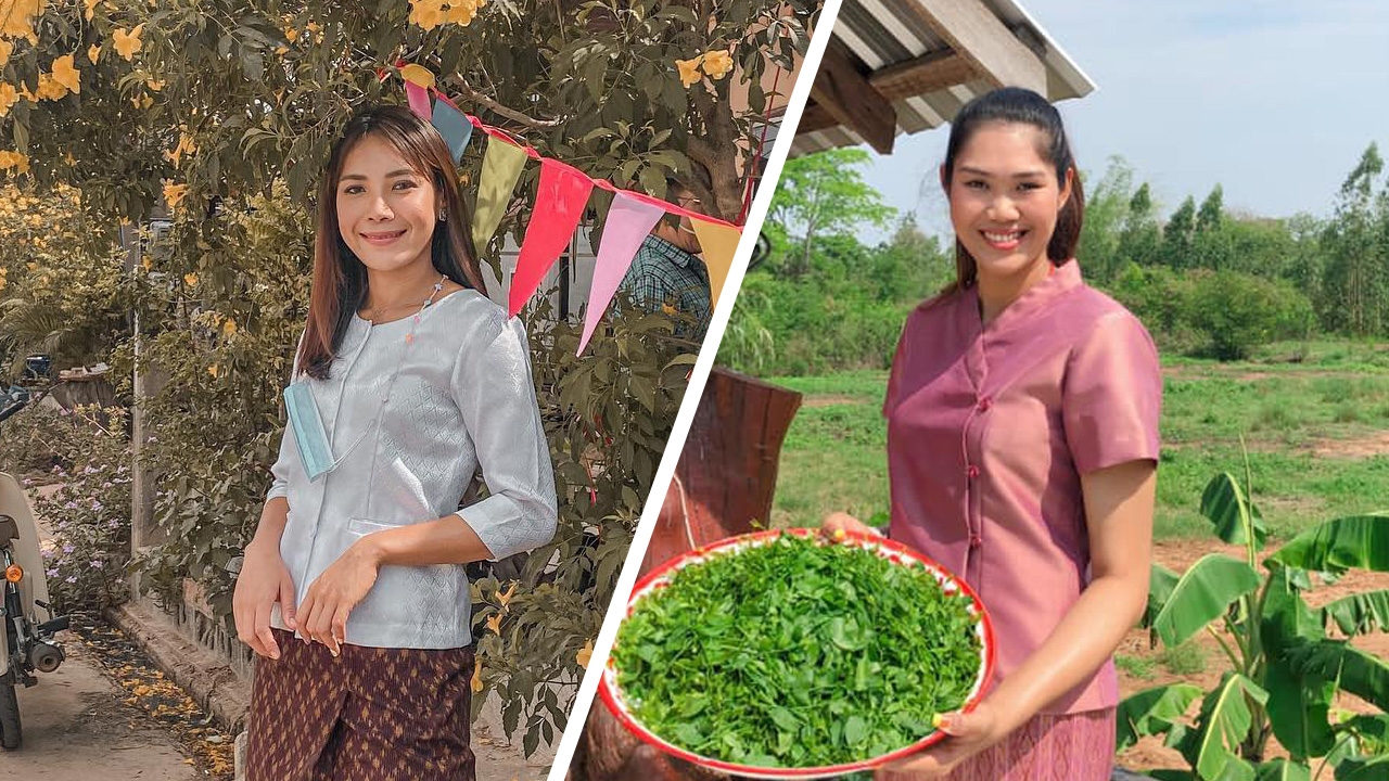 งามอย่างไทย ชมภาพ "แก้วกัลยา-ชิตพร" 2 นักตบสาว ใส่ชุดไทยวันสงกรานต์