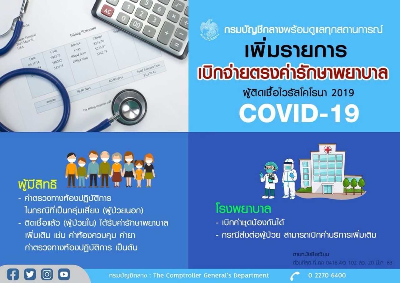 กรมบัญชีกลาง เผยข้าราชการติดเชื้อโควิด สามารถเบิกค่ารักษาระบบจ่ายตรงได้