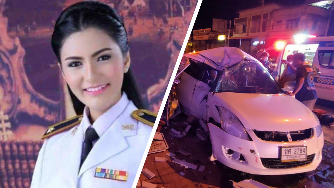 หนุ่มขับเก๋งชนกำแพงบ้านกลางดึก พริตตี้สาวนั่งมาด้วย เสียชีวิต