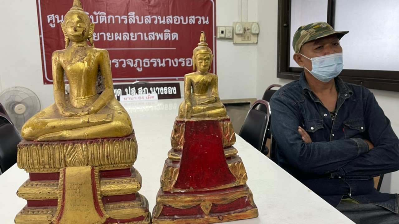 จับแล้วมือฉกพระพุทธรูปเก่าวัด อ.นางรอง อ้างของบรรพบุรุษ พบประวัติเพียบ
