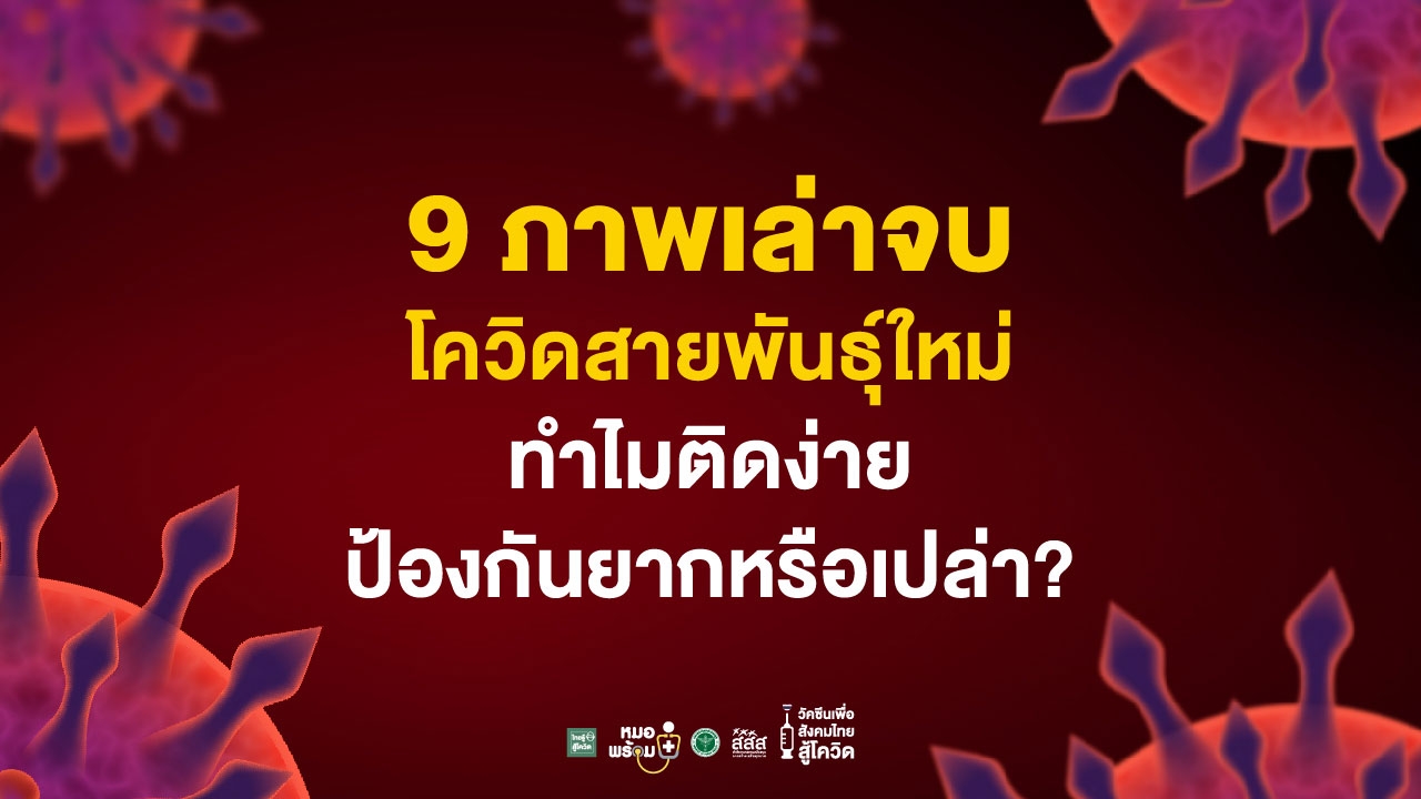 9 ภาพเล่าจบ โควิดสายพันธุ์ใหม่ ทำไมติดง่ายป้องกันยากหรือเปล่า