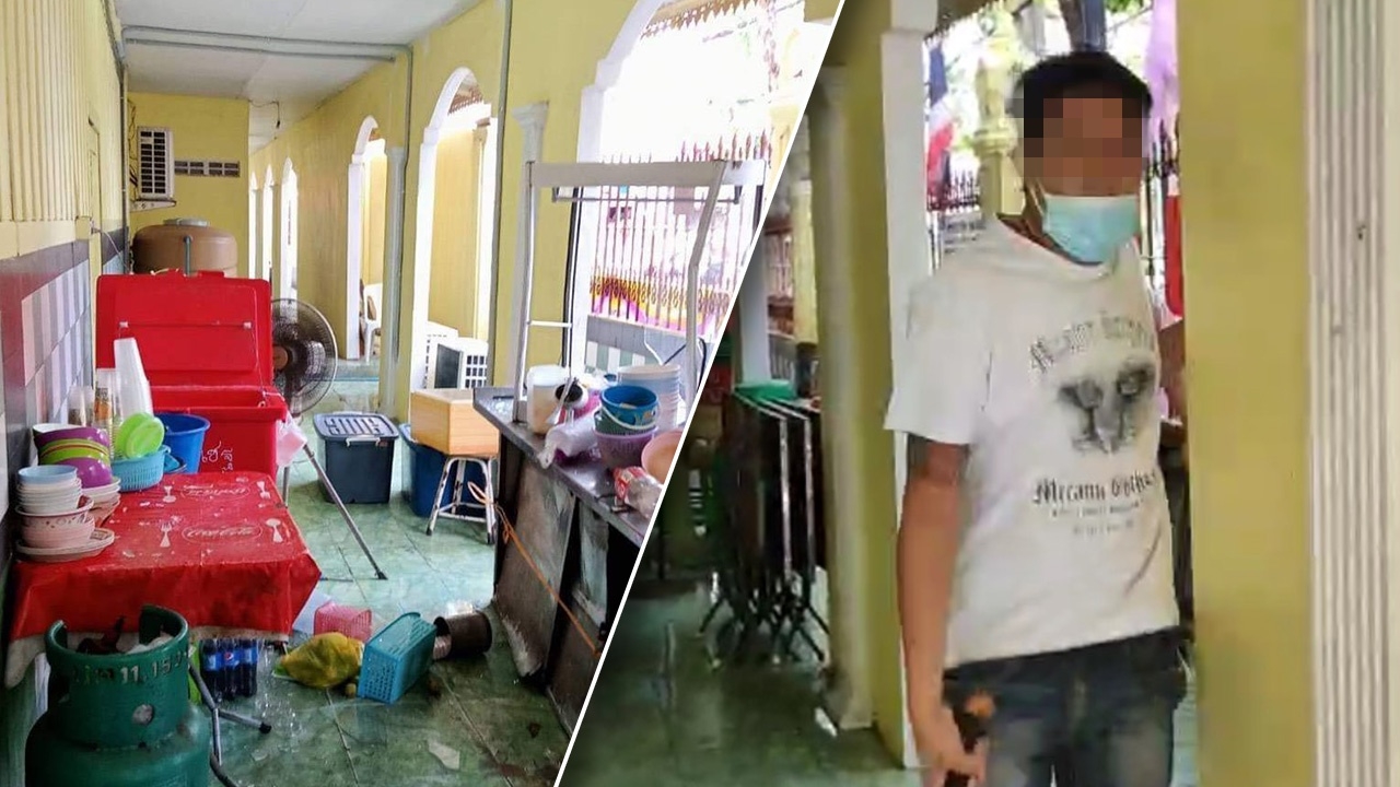 ศึกแย่งขายน้ำ ร้านก๋วยเตี๋ยวปะทะชาไข่มุก ยกพวกตะลุมบอนหน้าวัด