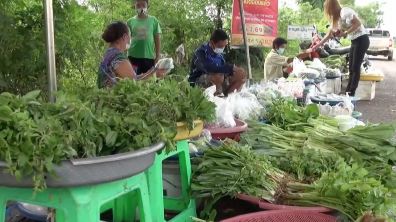 แม่ค้าผักปราจีน ปรับตัวสู้โควิดระบาด หนีจากตลาดที่แออัดตั้งแผงขายริมถนน (คลิป)
