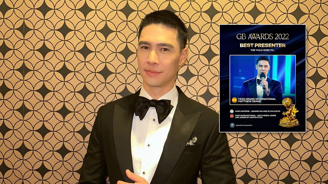 ปังมากพ่อ แมทธิว ดีน คว้ารางวัล Best Presenter สุดยอดพิธีกรเวทีนางงาม