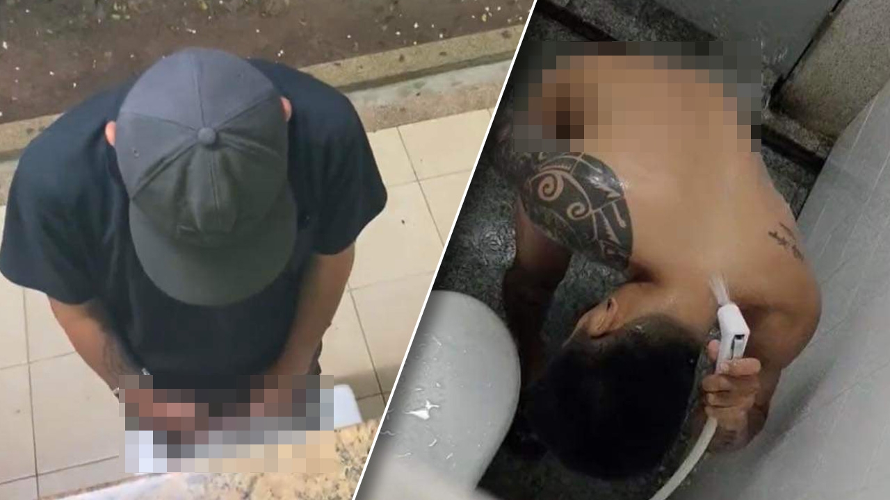 สาวสองลูบคม "ผู้กองหนุ่ม" แอบถ่ายไอ้จ้อน ขณะยืนอาบน้ำ นำลงโซเชียล