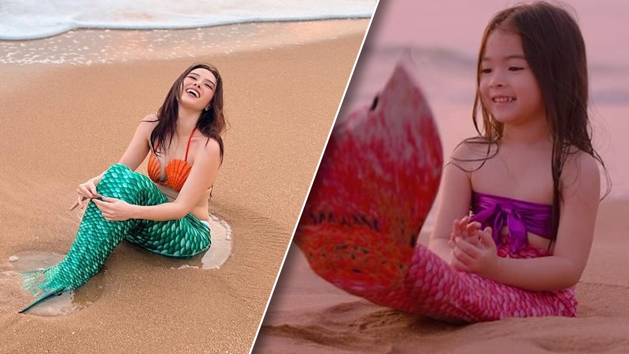 ลีเดีย พา น้องเดมี่ แปลงโฉมเป็นนางเงือก จะมุมไหนก็น่ารักทุกชอต (คลิป)