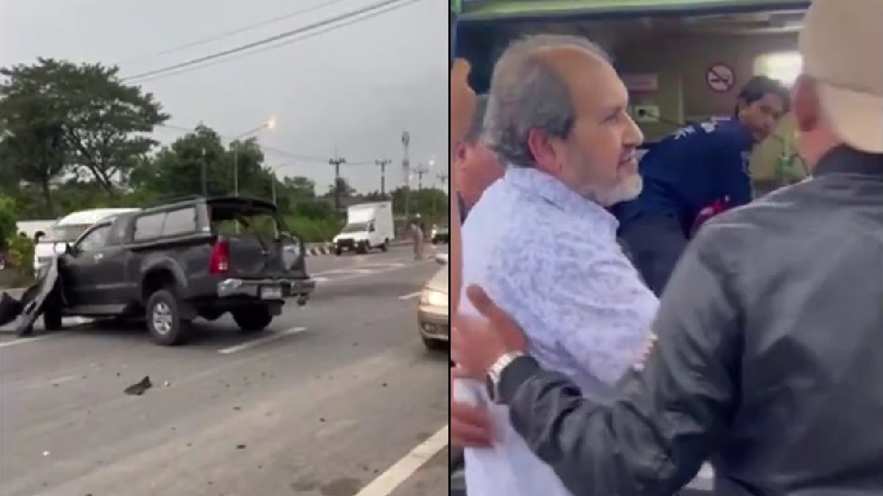 ระทึก รถบรรทุกชนกระบะ “จิมมี่ ชวาลา” เศรษฐีใจบุญเมืองคอนบาดเจ็บ