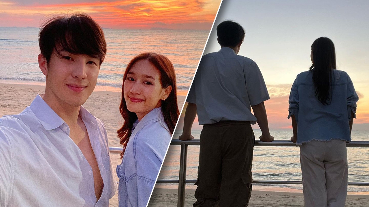 คลั่งรักไม่ไหว เจมส์ มาร์ โพสต์ภาพควง พาย รินรดา ดูพระอาทิตย์ตกดิน