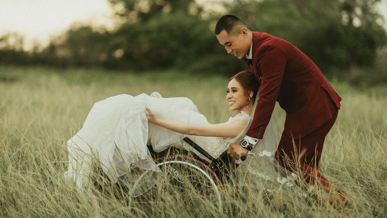 ความรักสวยงามเสมอ เจ้าบ่าวเข็นรถวีลแชร์ พาเจ้าสาวถ่ายรูปเตรียมแต่งงาน