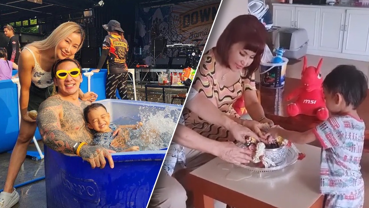 น้องภารัน ลูก แทค-เบลล์ รดน้ำดำหัวคุณตาคุณยาย อวยพรสไตล์ทรงอย่างแบด (คลิป)