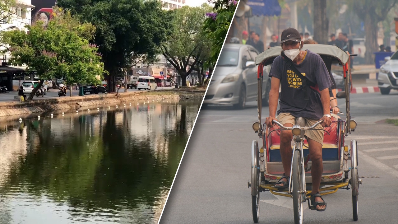 สงกรานต์เชียงใหม่เติมน้ำเต็มคูเมือง มั่นใจ PM 2.5 คลี่คลาย คนแห่เล่นน้ำ 