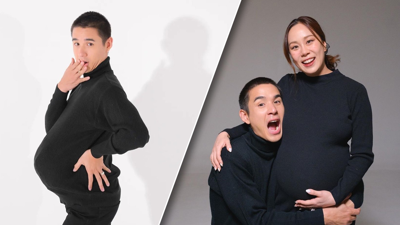 นิว-เมษา ถ่ายภาพแฟชั่นโค้งสุดท้ายก่อนคลอด ว่าที่คุณพ่อแย่งซีนเต็มๆ