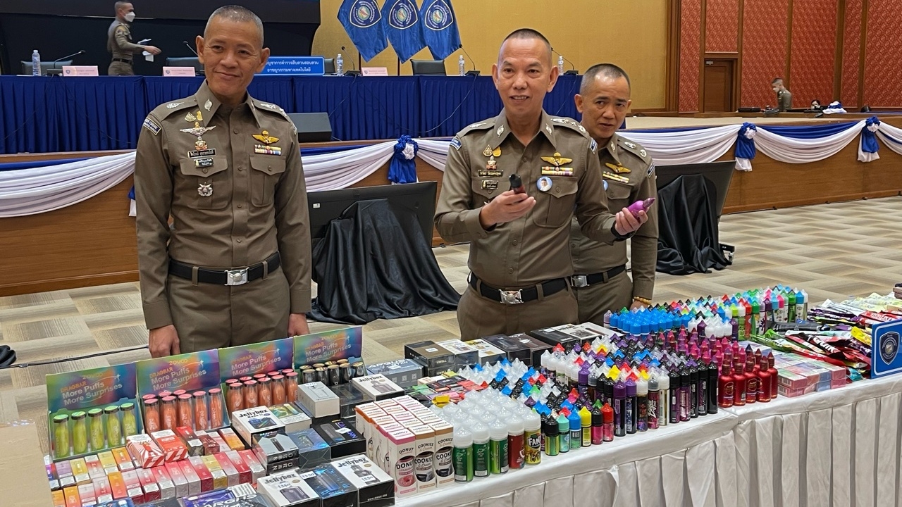 ตร.ไซเบอร์ บุกจับบุหรี่ไฟฟ้า 30 ล้าน ทลายเครือข่ายใหญ่ไทย-มาเลย์