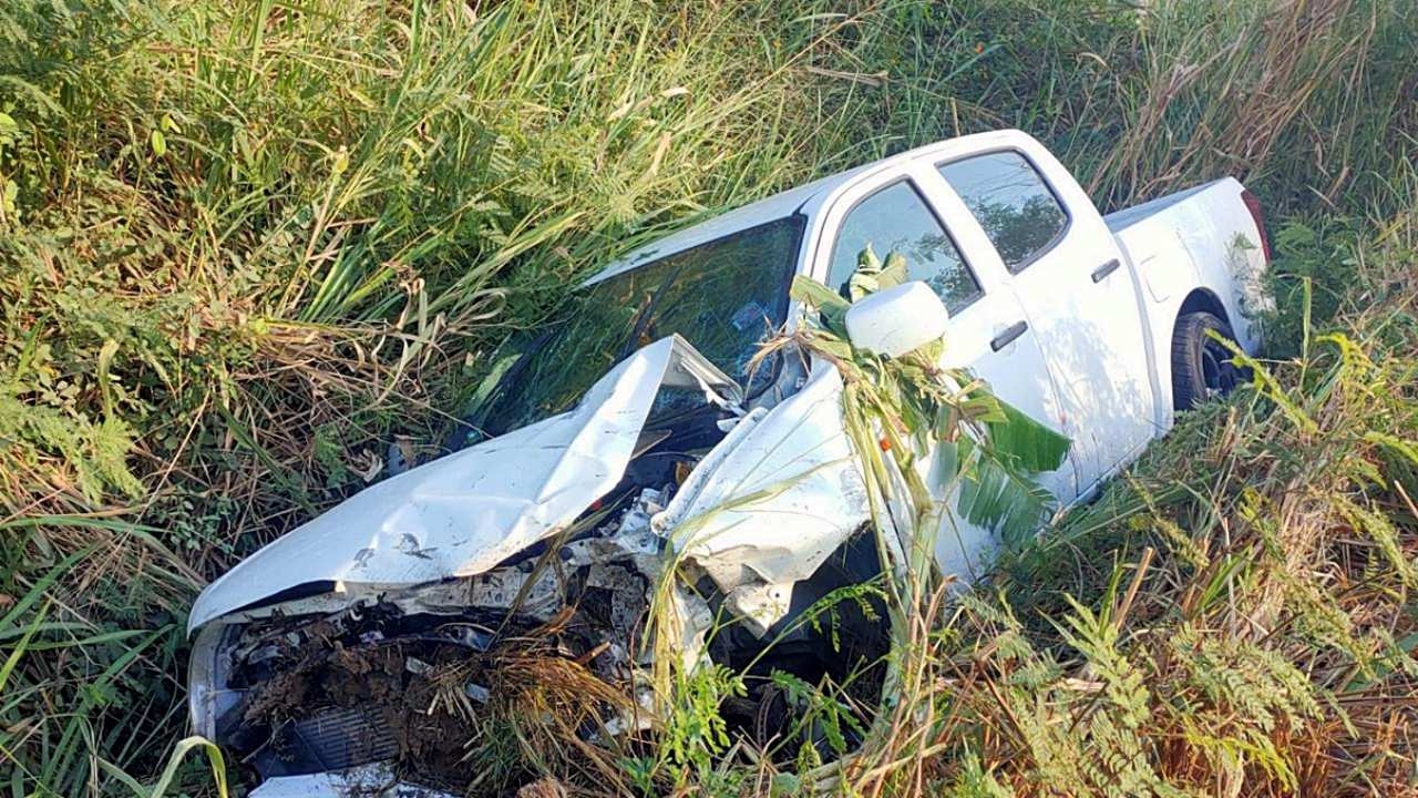 หนุ่ม 22 ซิ่งกระบะควันโขมงชน จยย.ย่ากับหลานตายคาที่ 2 ศพคาถนนที่ราชบุรี