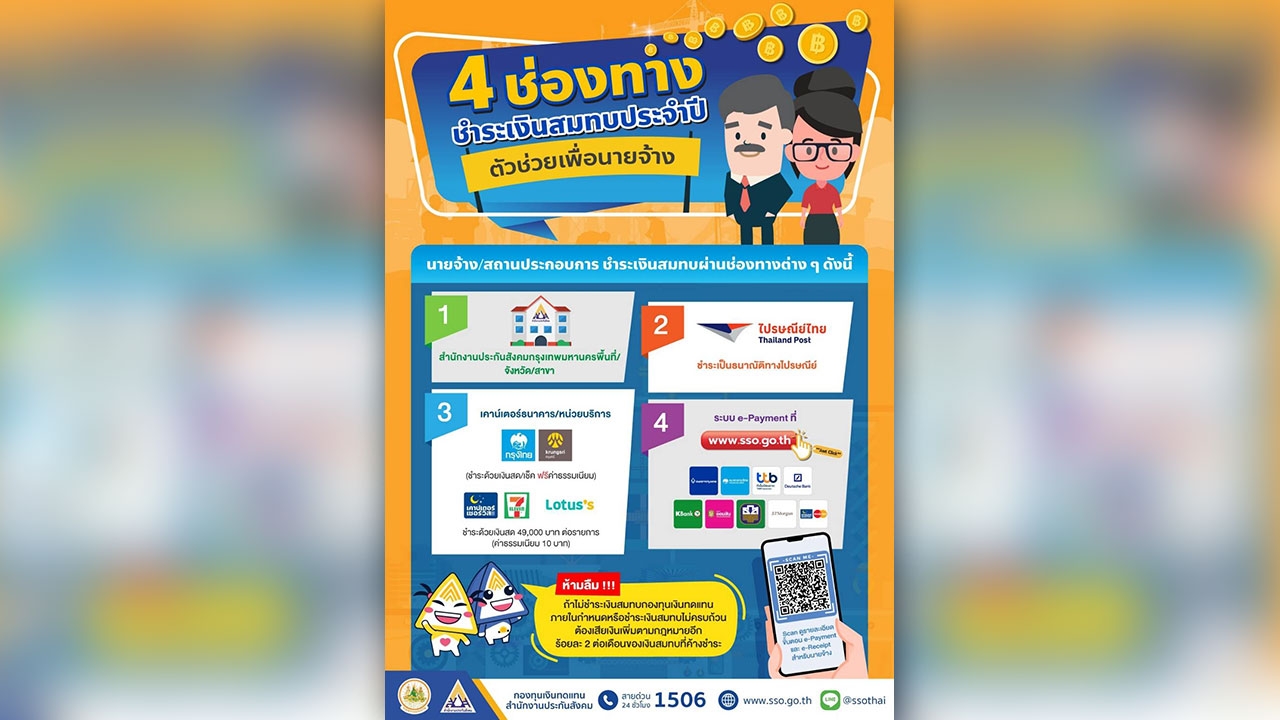 4 ช่องทางชำระเงินสมทบประจำปี ตัวช่วยเพื่อนายจ้าง