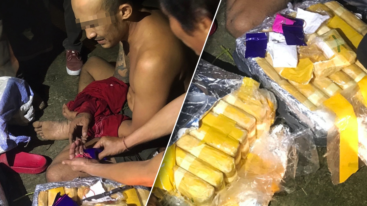 รวบหนุ่มเพิ่งพ้นโทษขนยาบ้า 1.8 แสนเม็ด นาทีโดนจับร้องเรียกแม่ตลอดเวลา