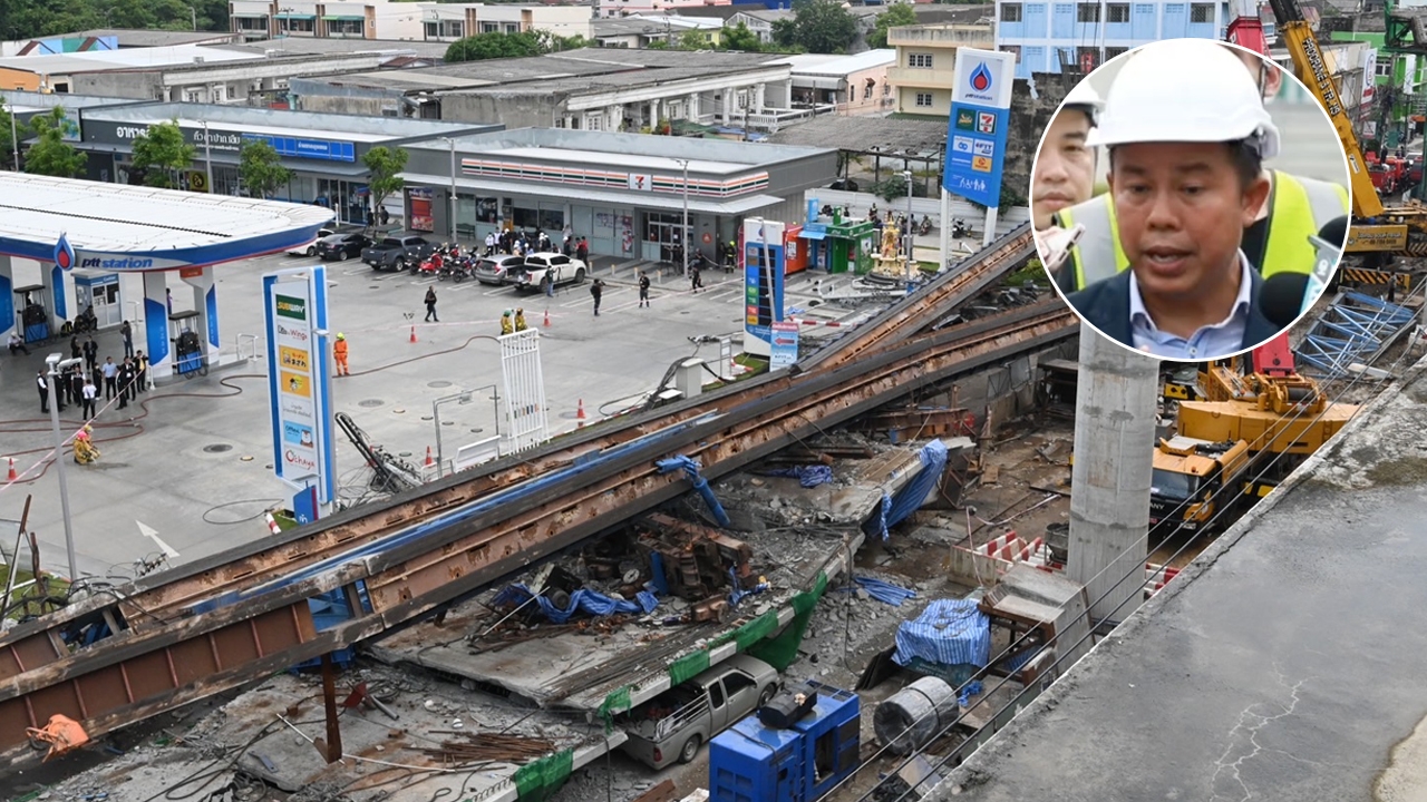 คาดเหตุสะพานถล่ม เพราะลอนเชอร์รับน้ำหนักไม่ไหว อธิการบดี สจล.ยันตอม่อแข็งแรง