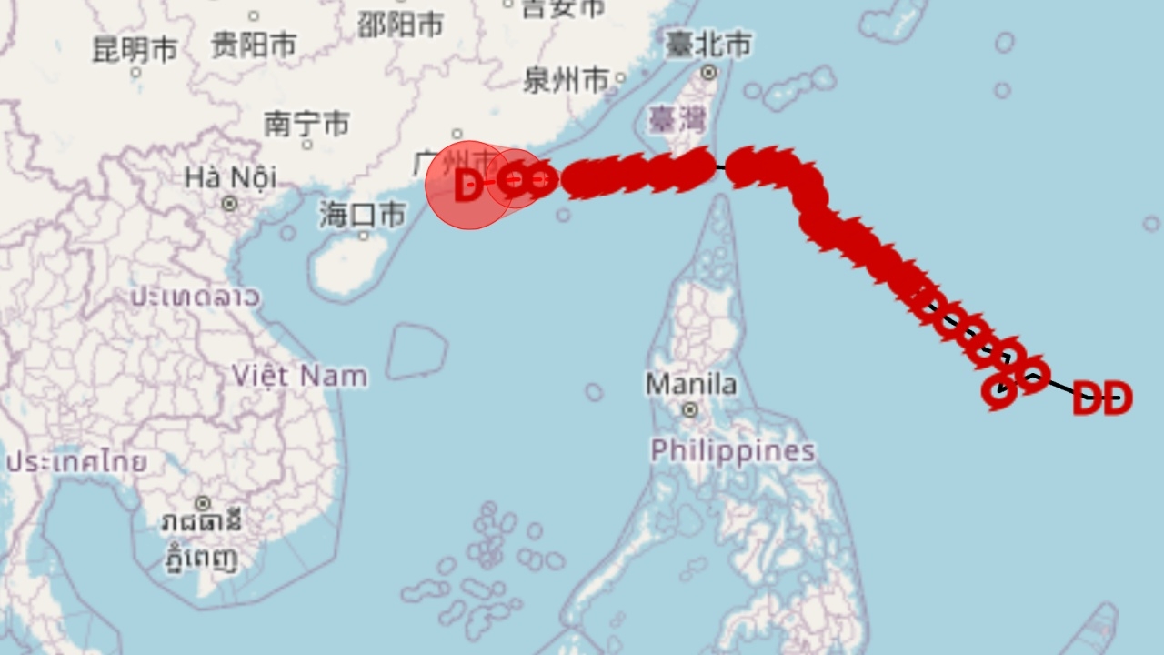 อุตุฯ ฉบับ 3 เตือนไต้ฝุ่น "โคอินุ" เข้าใกล้ชายฝั่งตะวันออกเฉียงใต้ของจีน 8-9 ต.ค.