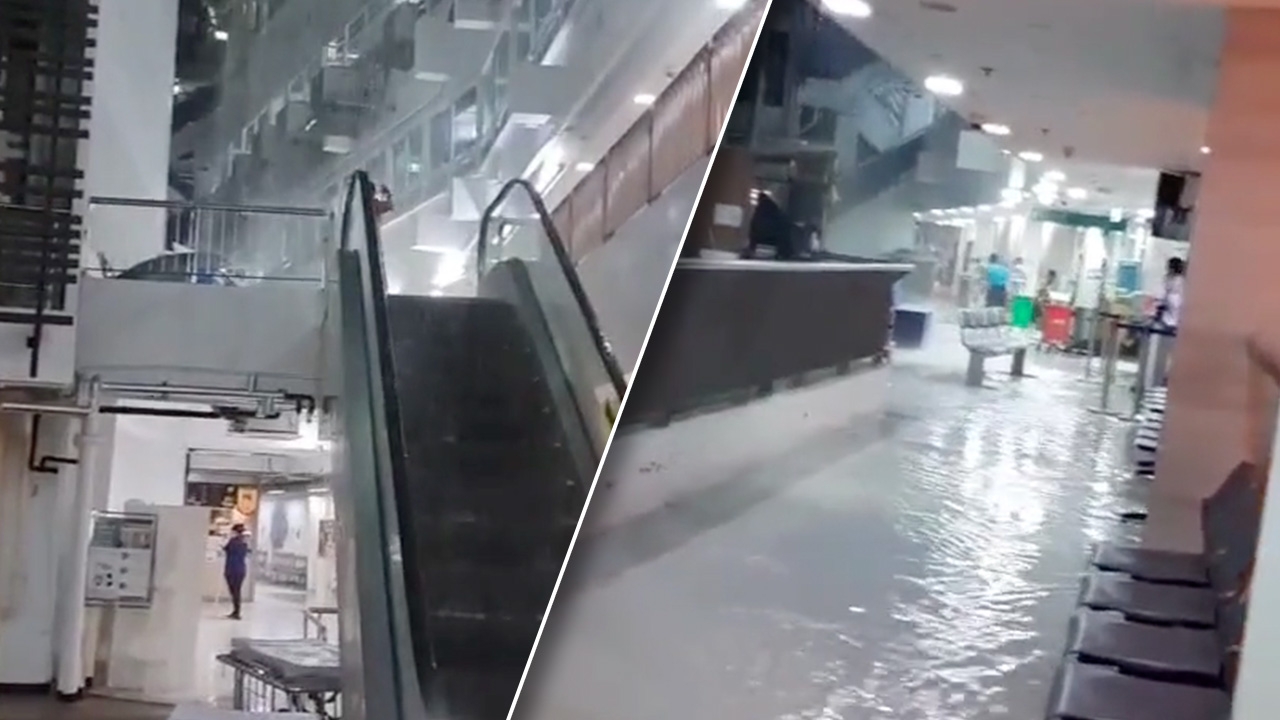 "โรงพยาบาลรามาธิบดี" แก้ไขจุดรอยรั่วแล้ว หลังมีน้ำทะลักเข้าอาคารช่วงฝนตก