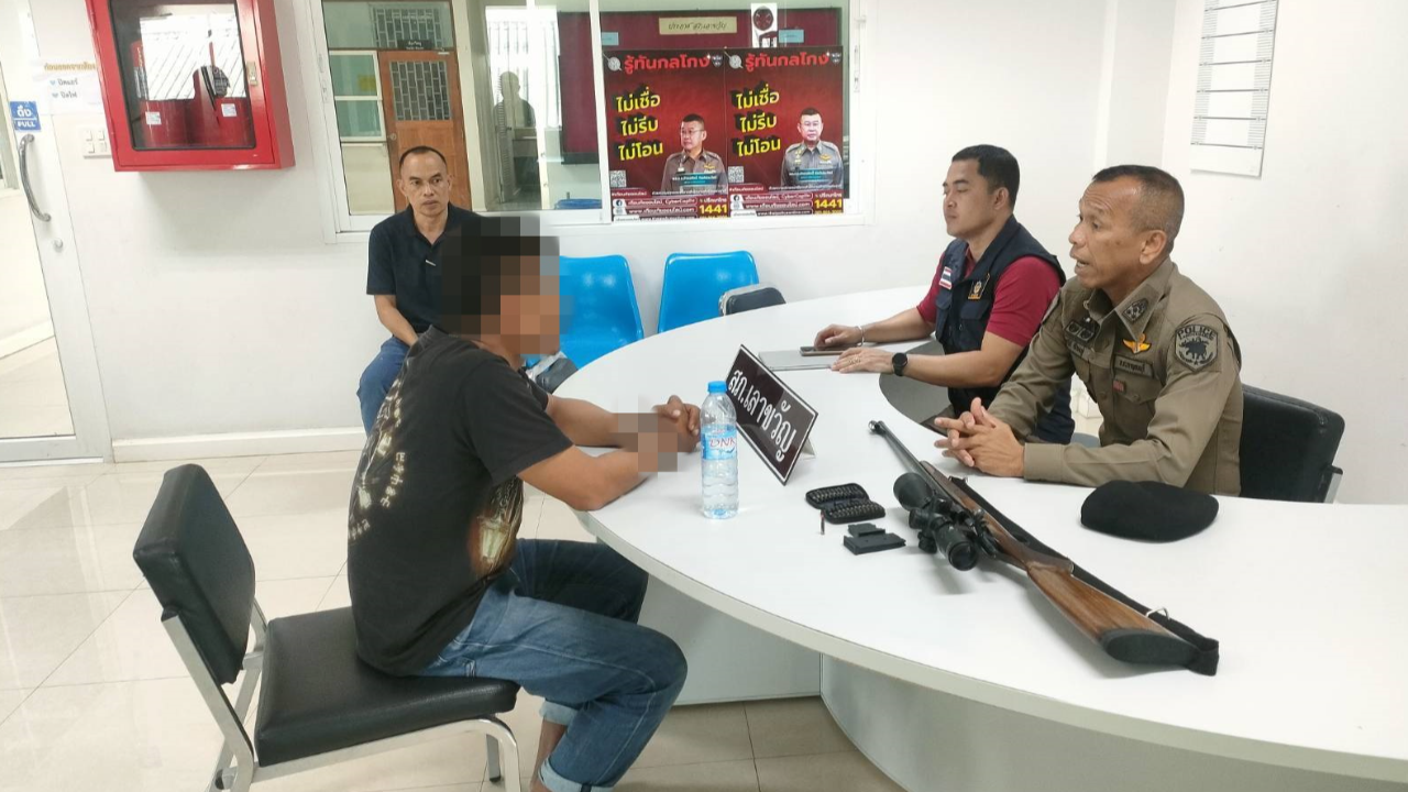 รวบหนุ่มปืนโหด อ้างหึงหวงเกาะแกะเมียรัก ย่องยิงหัวลุง 61 ดับ