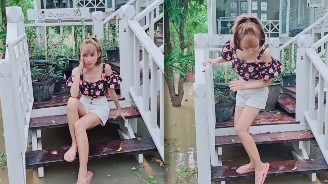 ต้อม ณหทัย รีวิวน้ำท่วมบ้านสูงถึงบันได ลั่นเจอแบบนี้มา 3 ปีติด