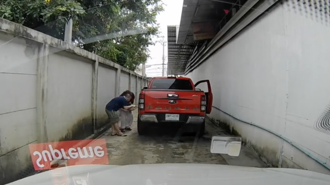 ทุกชีวิตมีค่า เปิดคลิป "เจ้าแมวน้อย" เกือบขิต คนใจดีช่วยออกจากล้อรถได้ทัน