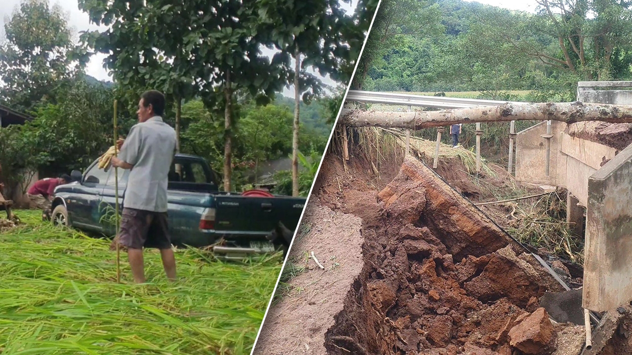พะเยาฝนถล่ม น้ำป่าซัดสะพานขาด ชาวบ้านสูญหาย 4 พบเสียชีวิตแล้ว 3