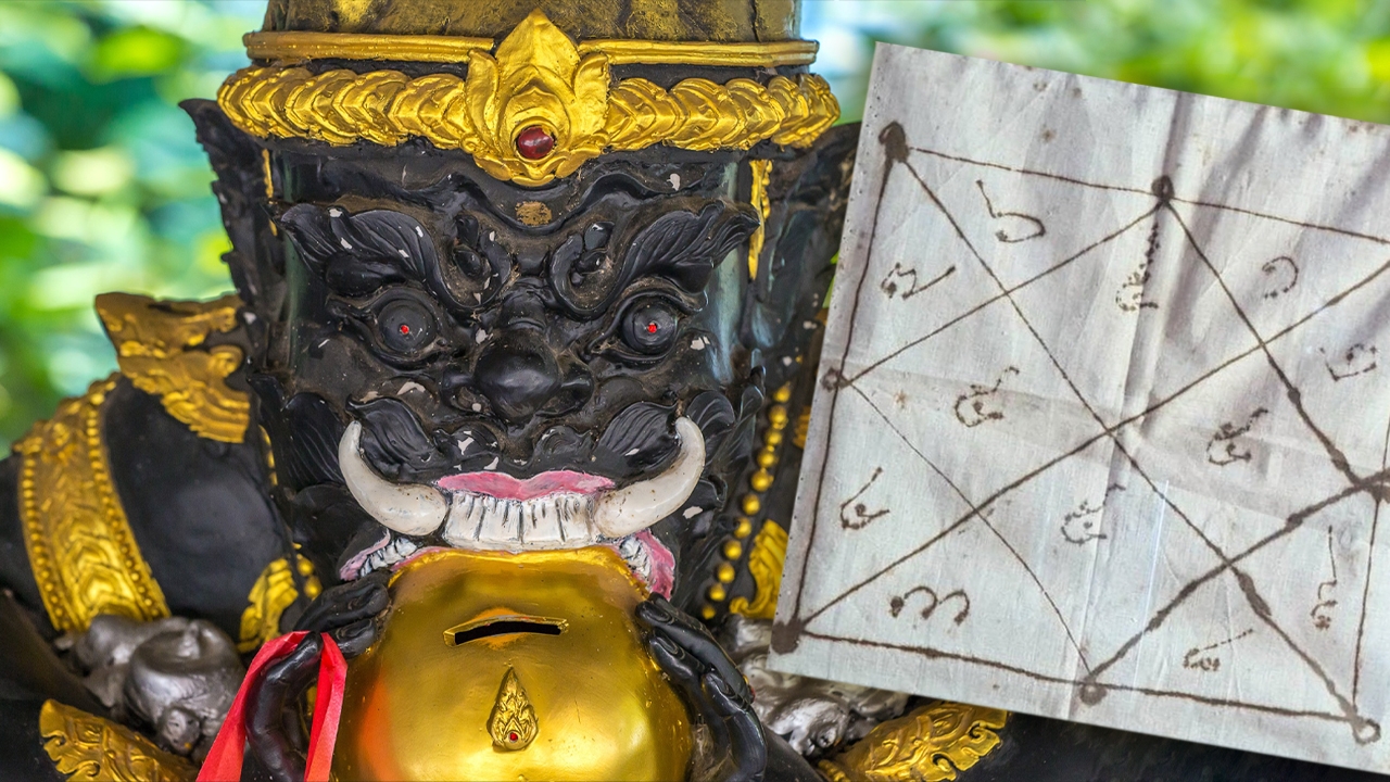 ราหูย้าย 2566 เคล็ดลับไหว้ตำราโบราณ กะลาตาเดียว ยันต์ตรีนิสิงเห 