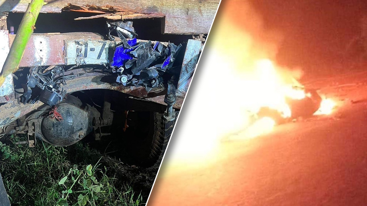 บิ๊กไบค์พุ่งชนท้ายรถอีแต๋น ไฟลุกไหม้ คลอกร่างกลางถนน เสียชีวิต 2 ราย