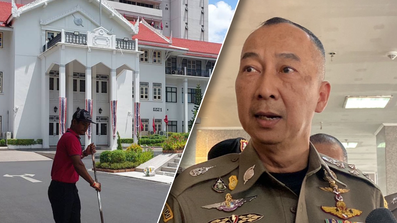 คนงานปรับปรุงพื้นที่รอบ สตช. เตรียมรับ "บิ๊กต่อ" คัมแบ็กเก้าอี้ ผบ.ตร.