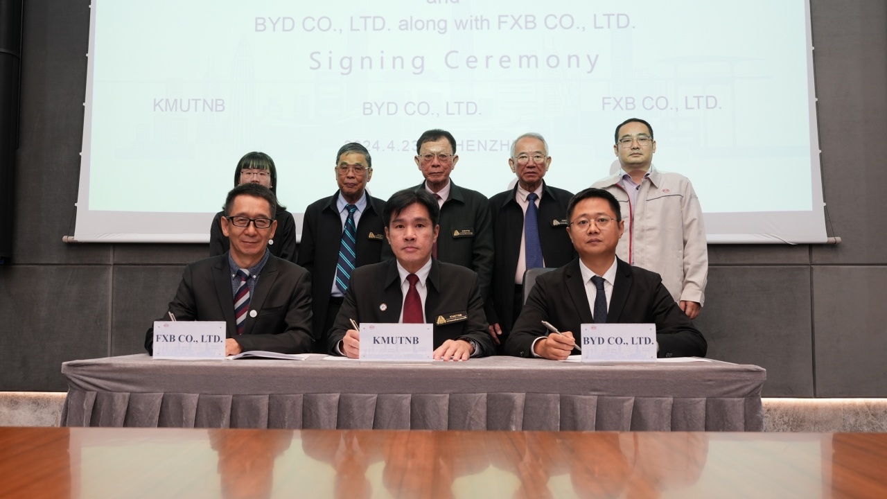 มจพ. ทำ MOU ร่วม BYD-FXB ต่อยอดเทคโนโลยียานยนต์ไฟฟ้าสมัยใหม่