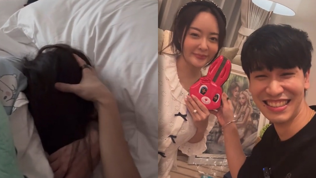 พีท เผยสภาพ แก้มบุ๋ม วันแรกหลังแต่งงาน โชว์หวานให้ของขวัญเซอร์ไพรส์ (คลิป)