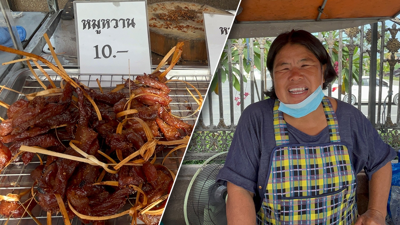 ร้านป้านางหมูพวง เจ้าเด็ดริมทางปทุมธานี ลูกค้าต่อคิวซื้อ รายได้เป็นหมื่น