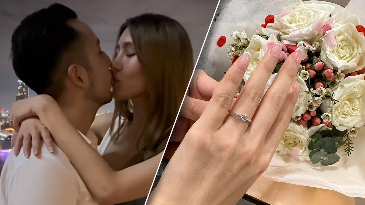 แห่ยินดี ดาราสาว ดีกรีนางงามระดับประเทศ ถูกแฟนหนุ่มคุกเข่าขอแต่งงาน