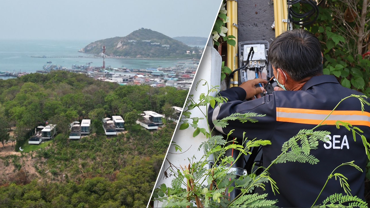 ฐานทัพเรือสัตหีบ นำช่างตัดสายไฟ ปิดรีสอร์ตบนยอดเขาแสมสาร 