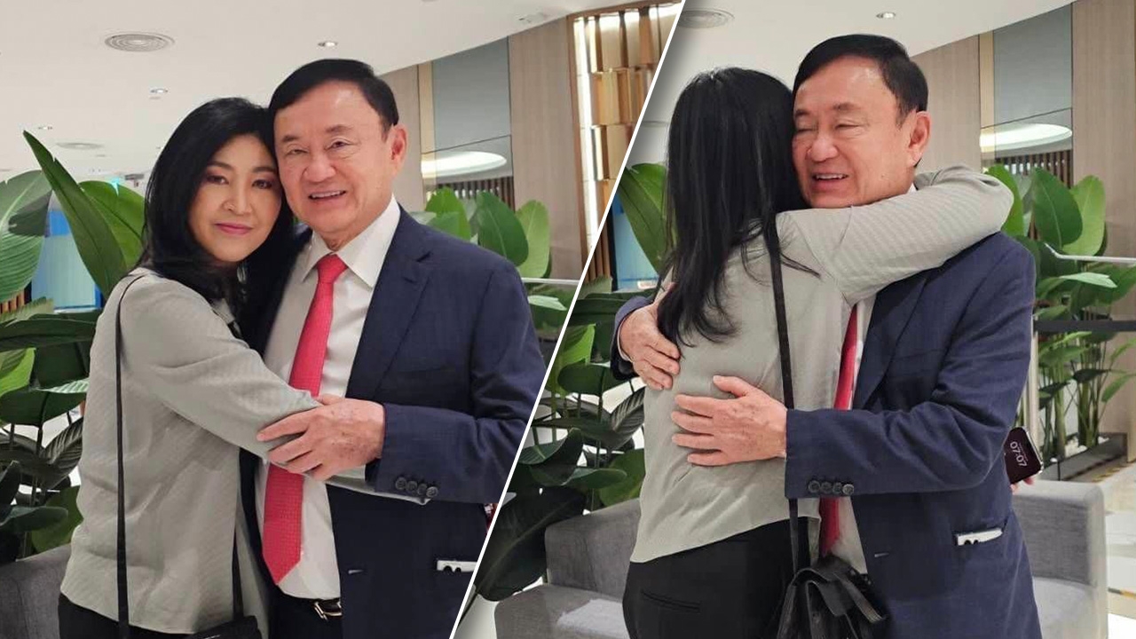 "ยิ่งลักษณ์" โพสต์ภาพกอด "ทักษิณ" มาส่งกลับไทย บอกอดใจหายไม่ได้