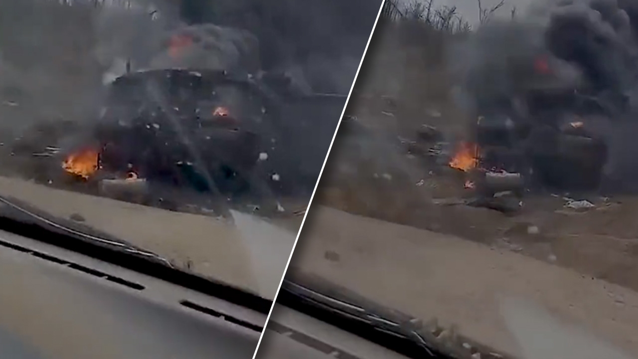 แชร์ว่อน รถถัง 'ชาเลนเจอร์ 2' ของอังกฤษ ถูกทำลายคันแรกในสงครามยูเครน (คลิป)