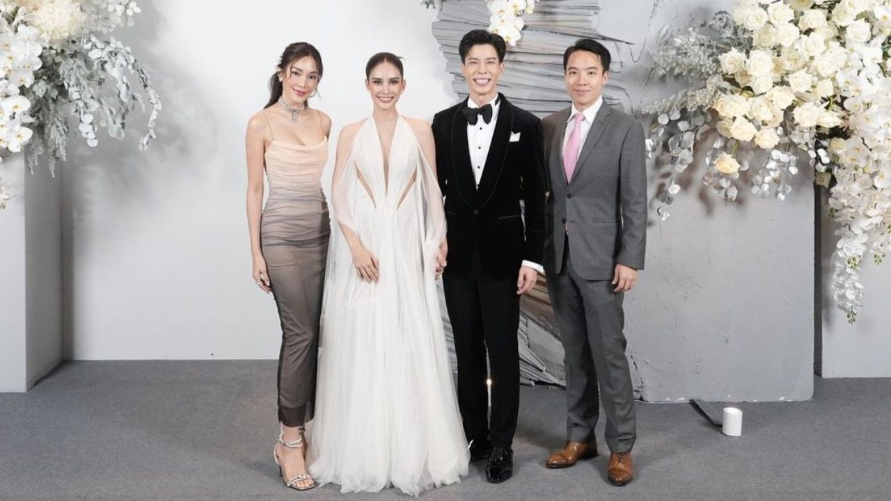 เก็บตกบรรยากาศ แบม-กวาง ฉลองวิวาห์ เพื่อนดาราร่วมยินดีแน่นงาน