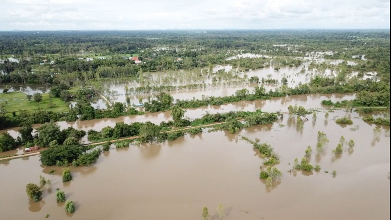 น้ำลำเซบกเอ่อท่วมนากว่าพันไร่ ที่บ้านยางกระเดา อุบลฯ คาดเสียหายทั้งหมด