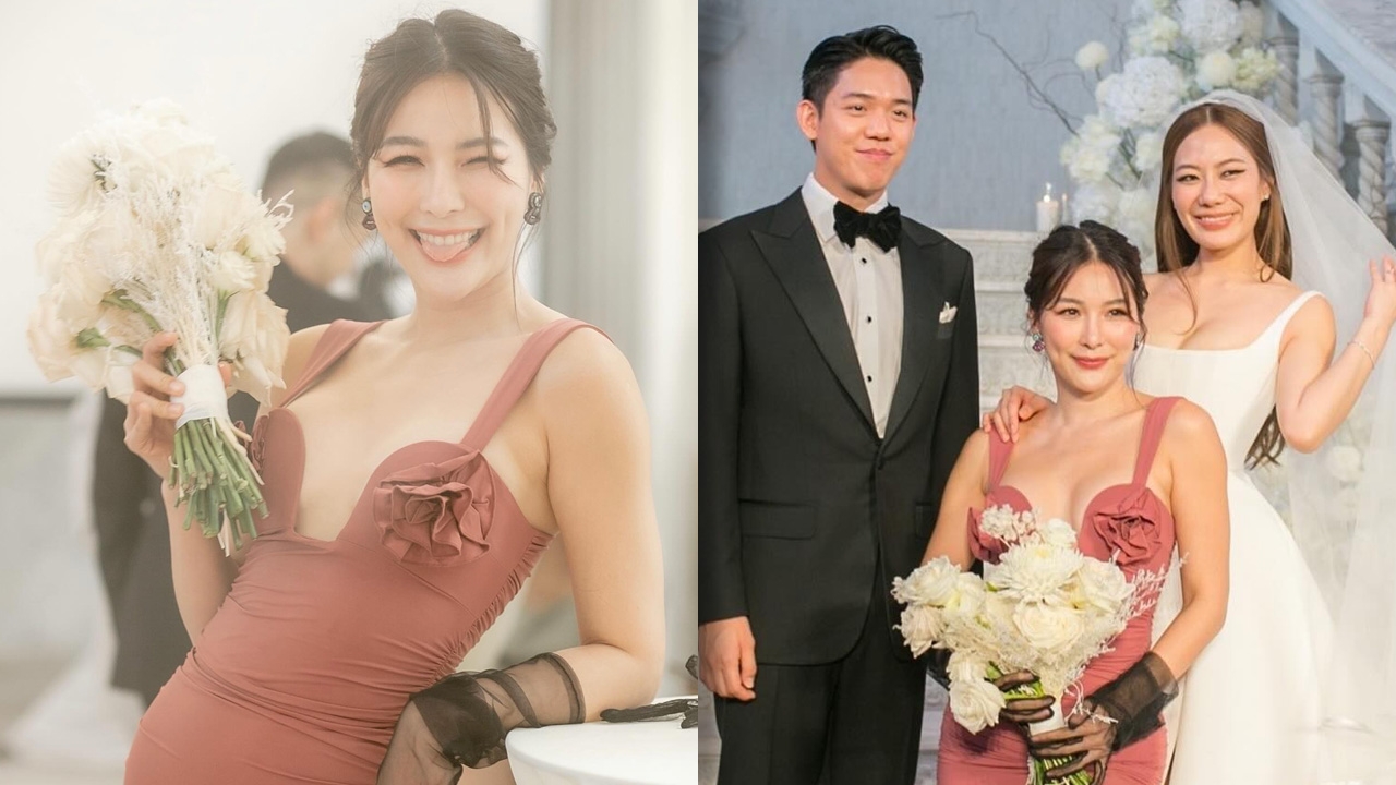  จันจิ คว้าช่อดอกไม้งานแต่ง นัตตี้ ส่องชุดไปงานแหวกอกลึกสุดเซ็กซี่ (คลิป)