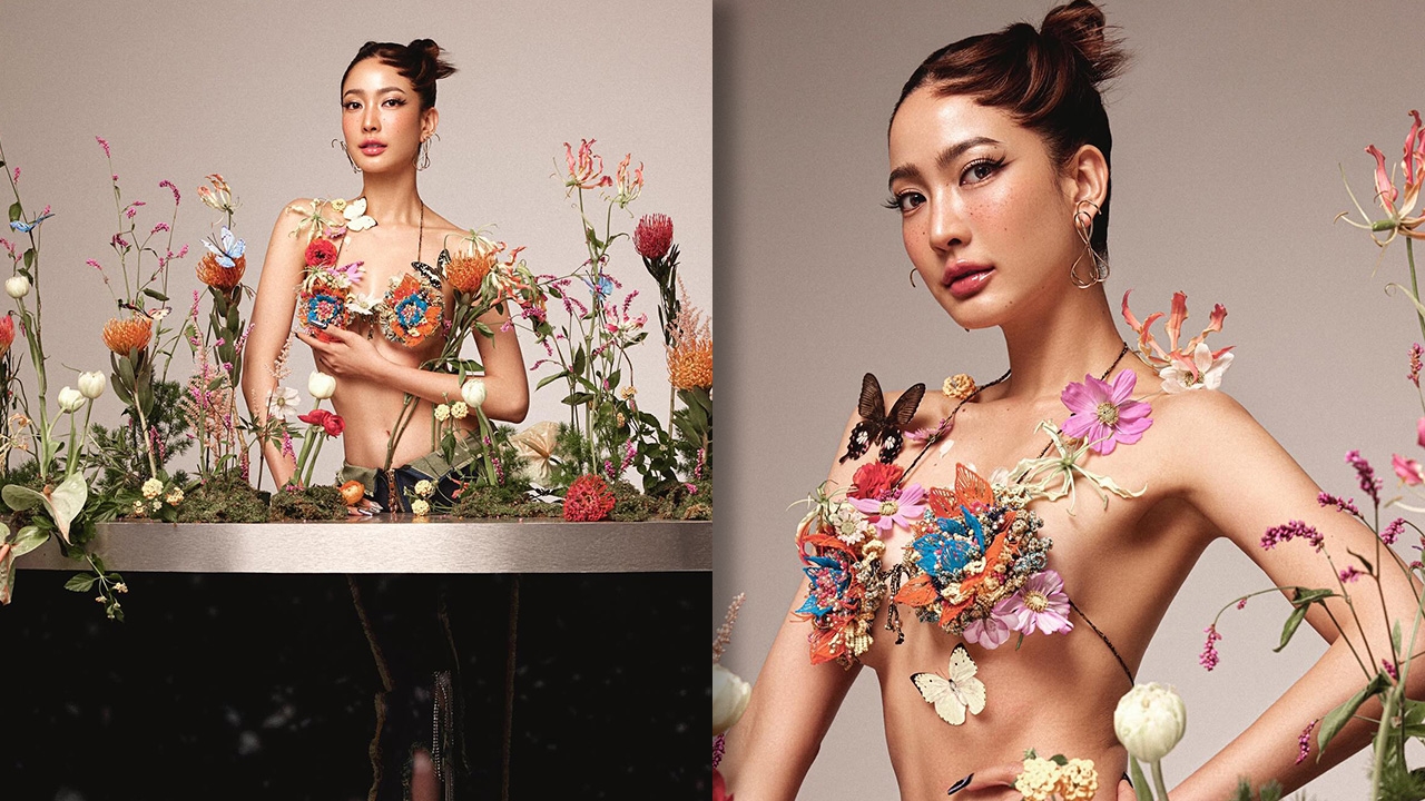 แต้ว ณฐพร เปลือยอกสวมบราดอกไม้ เผยความเซ็กซี่รับต้นปี