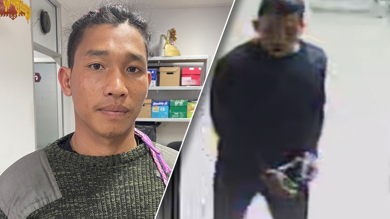 ตามล่าหนุ่มผมยาว เดินลงบันไดสภ.เมืองเชียงราย หนีไปทั้งสวมกุญแจมือ 