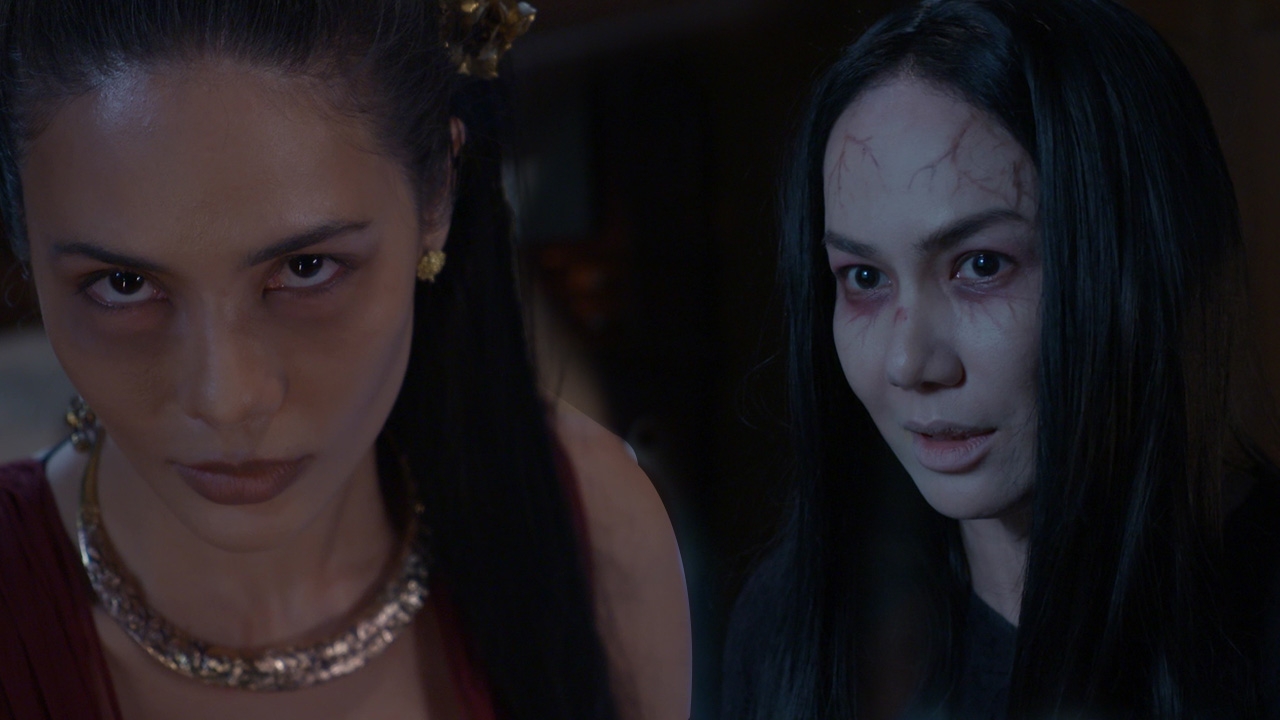 เฌอเบลล์ ร่ายคาถาบูชาผีกะ น้ำตาล สวมรอยแฝงวิญญาณ เข็ม ในละคร "วิญญาณแพศยา"