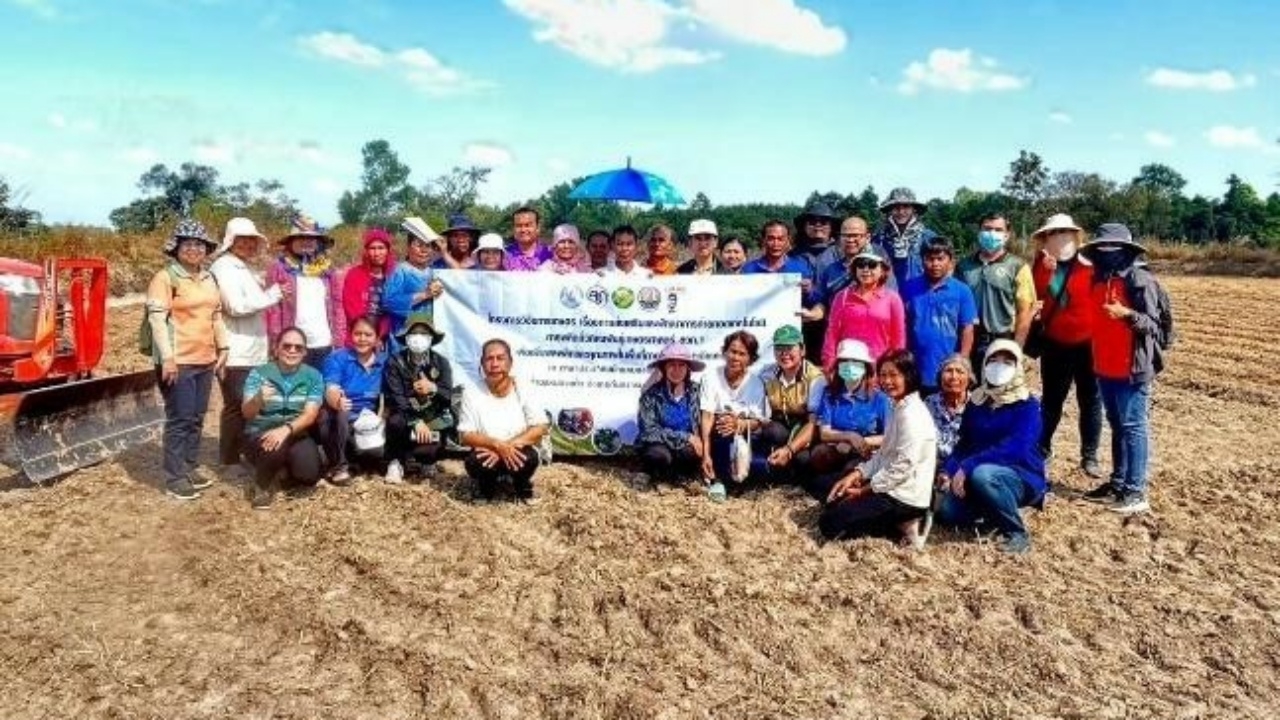 กรมส่งเสริมการเกษตร สาธิตการปลูก "ถั่วลิสงเกษตรศาสตร์ สวก. 1" ขยายผลงานวิจัย