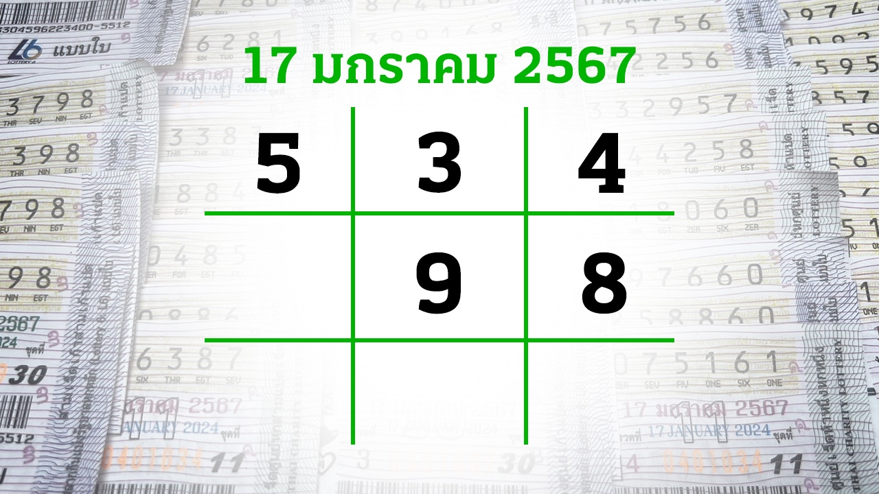 โค้งสุดท้ายหวย "เลขเด็ดงวดนี้" 17/1/67 ลุ้นโชคได้ที่ไทยรัฐทีวี-ไทยรัฐออนไลน์