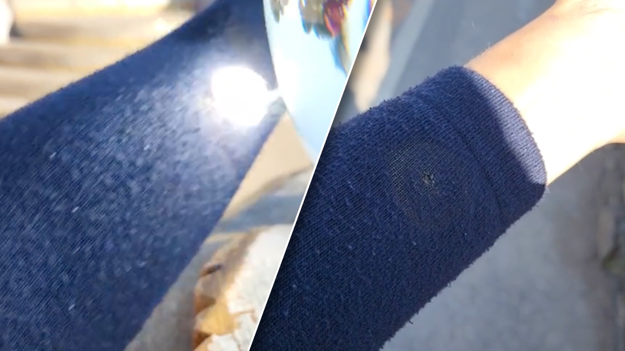 คาดเป็นจุดรวมแสง โอบลูกแก้ว "วัดพระธาตุผาซ่อนแก้ว" ปลอกแขนไหม้ ควันขึ้น